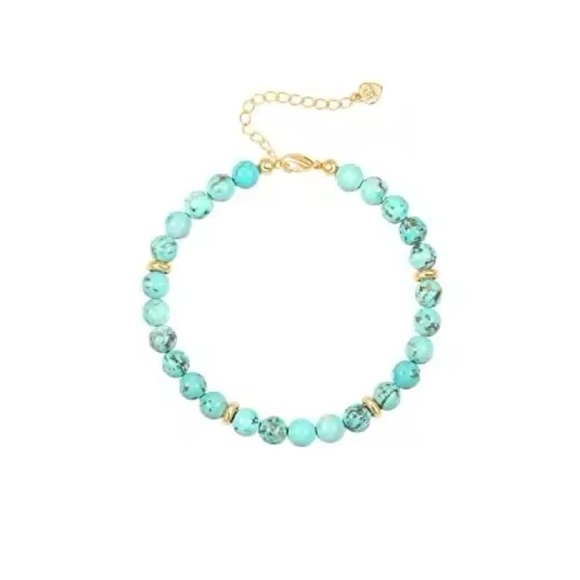Turquoise Emerald Blue Beaded Bracelet - Picture 1 of 3